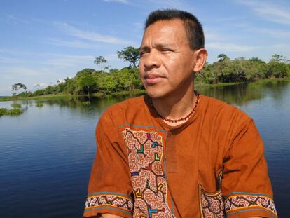 Miguel Hilario, de la etnia shipibo, candidato presidencial por el partido Progresando Per&uacute;.