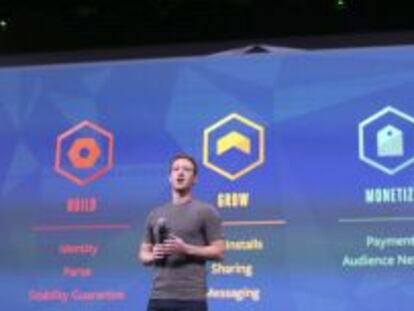 Mark Zuckerberg, consejero delegado de Facebook, durante la conferencia de desarrolladores F8, en San Francisco.