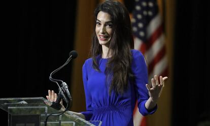 Amal Clooney, en la universidad de Vanderbilt.