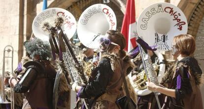 Participantes en el Festival Internacional de Música de Festa, ayer en Castellón