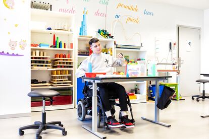 Adrián Márquez, en el Hospital Nacional de Parapléjicos de Toledo.
