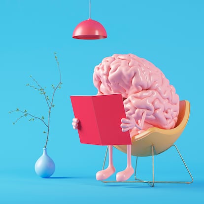 Brain reading a book