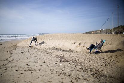 Aspecto invernal en la playa de la Fontanilla, en Conil de la Frontera (Cádiz)