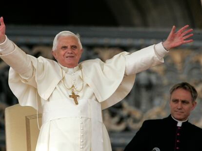 El papa emérito Benedicto XVI en una audiencia en San Pedro.