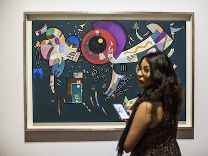 Sala de 'Kandinsky. Pequeños mundos', en el Museo del Palacio de Bellas Artes de Ciudad de México