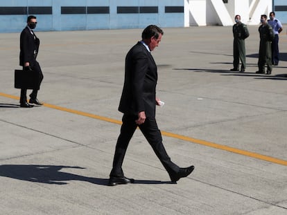 O presidente Jair Bolsonaro participa de evento de envio da missão brasileira ao Líbano, na quarta.