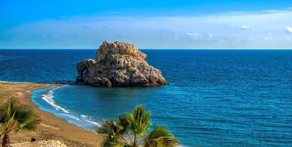 View of the Peñón del Cuervo, in Málaga.