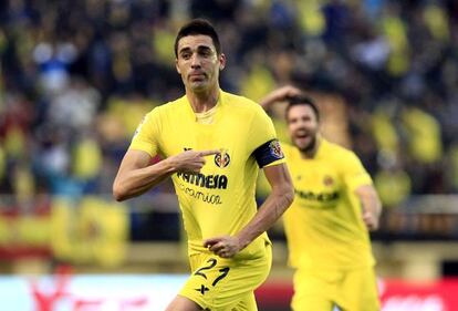 Bruno Soriano celebra el gol del Villarreal. 