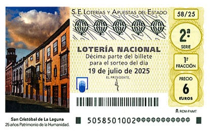 Décimo 19 julio 2025 Lotería Nacional