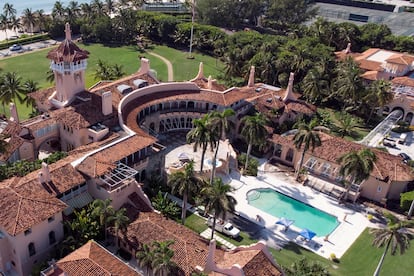 Vista aérea de Mar-a-Lago, la mansión del expresidente Donald Trump en Palm Beach (Florida)