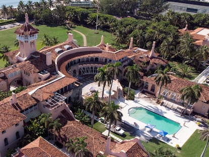 Vista aérea de Mar-a-Lago, la mansión del expresidente Donald Trump en Palm Beach (Florida).