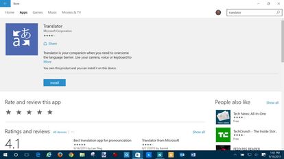 Translator de Microsoft para Windows 10.