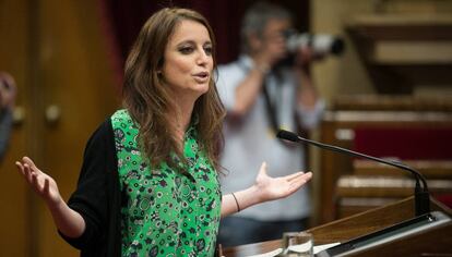 Andrea Levy interviene en el Parlament este jueves.