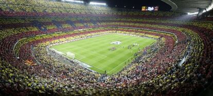 Gradas del Camp Nou en el clásico de la temporada pasada.