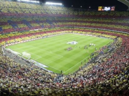 Gradas del Camp Nou en el cl&aacute;sico de la temporada pasada. 