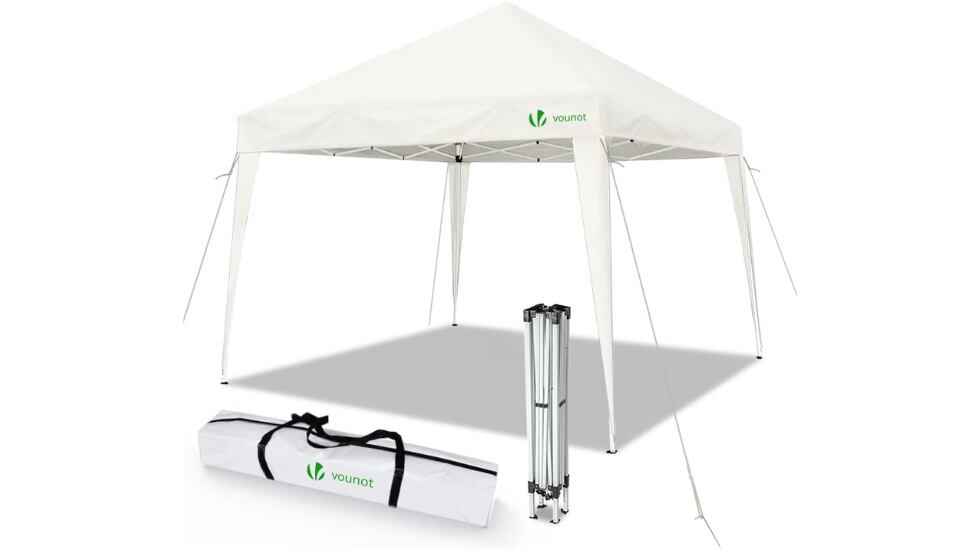 Vista de una carpa portátil para el jardín.