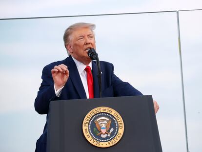 El presidente estadounidense, Donald Trump, durante su discurso por el 4 de julio.