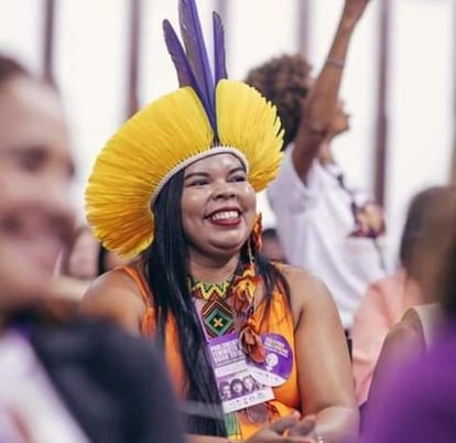 Kandara Pataxó, candidata a vereadora em Santa Cruz Cabrália (BA) pelo PSD.