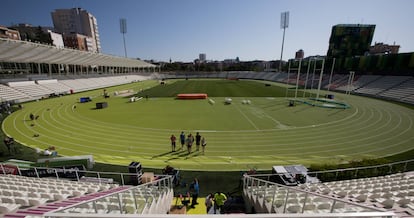 Vista general del estadio Vallehermoso.