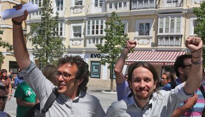 José María González y Pablo Iglesias, este viernes.