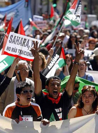 Manifestación en Madrid en apoyo de la autodeterminación del Sáhara