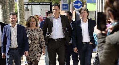 Pedro Sánchez, durante la visita de este martes a Soria.