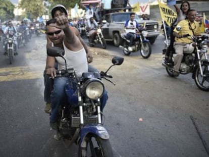 Opositores del chavismo hoy, en Caracas.