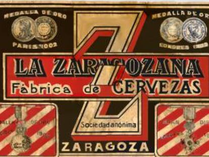 Cartel de cervezas La Zaragozana.
