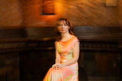 La cantante Eva Calero, antes de la entrevista.