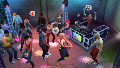 Una discoteca en 'Los Sims 4'.