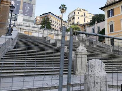 Una imagen de la escalinata de la plaza de España, en Roma.