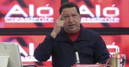 Hugo Chávez, en su programa de televisión.