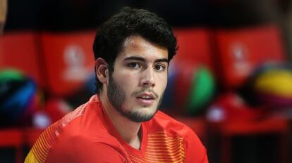 Alex Abrines, antes del partido ante Argentina