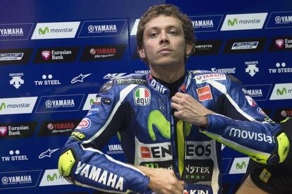 Rossi, durante unos entrenamientos en Doha.