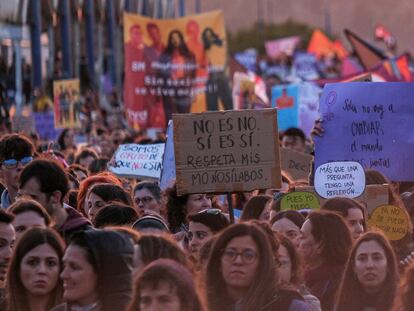 Manifestación del Día Internacional de la Mujer en Sevilla, el miércoles.