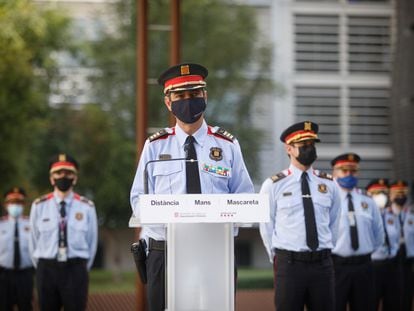 Josep Lluís Trapero, en el primer acto tras ser restituido como jefe de los Mossos, el 13 de noviembre de 2020.