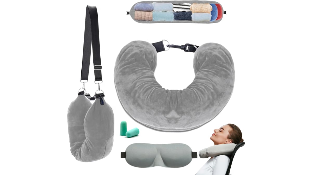 Almohada de viaje rellenable.