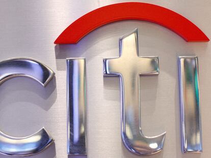 El logo de Citigroup, en una imagen de archivo tomada en el parqué de la Bolsa de Nueva York.