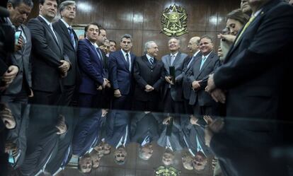 Temer, durante visita ao Senado.