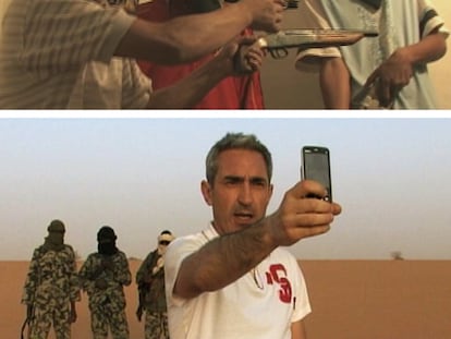 Arriba, imagen de <i>Baby sicarios;</i> abajo, Jon Sistiaga, en el Magreb.
