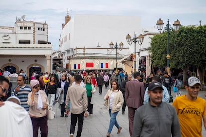 Una calle de Rabat durante los preparativos de la reciente visita del presidente francés, Emmanuel Macron, el 28 de octubre.