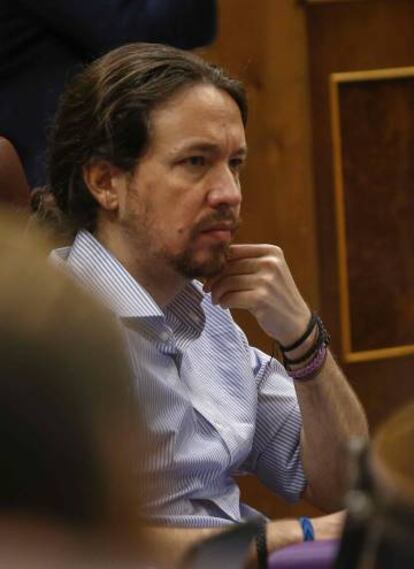 El líder de Podemos, Pablo Iglesias, esta semana en el Congreso.