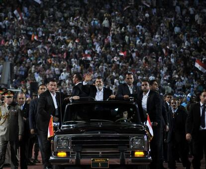 El presidente egipcio, Mohamed Morsi, el pasado sábado en El Cairo.