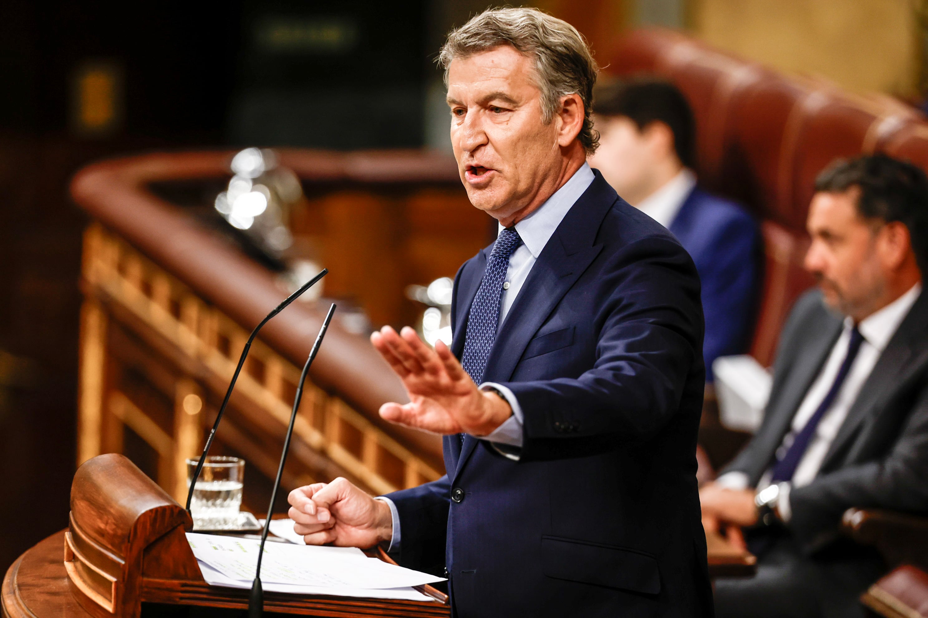 El líder del PP, Alberto Núñez Feijóo, en el Congreso de los Diputados.