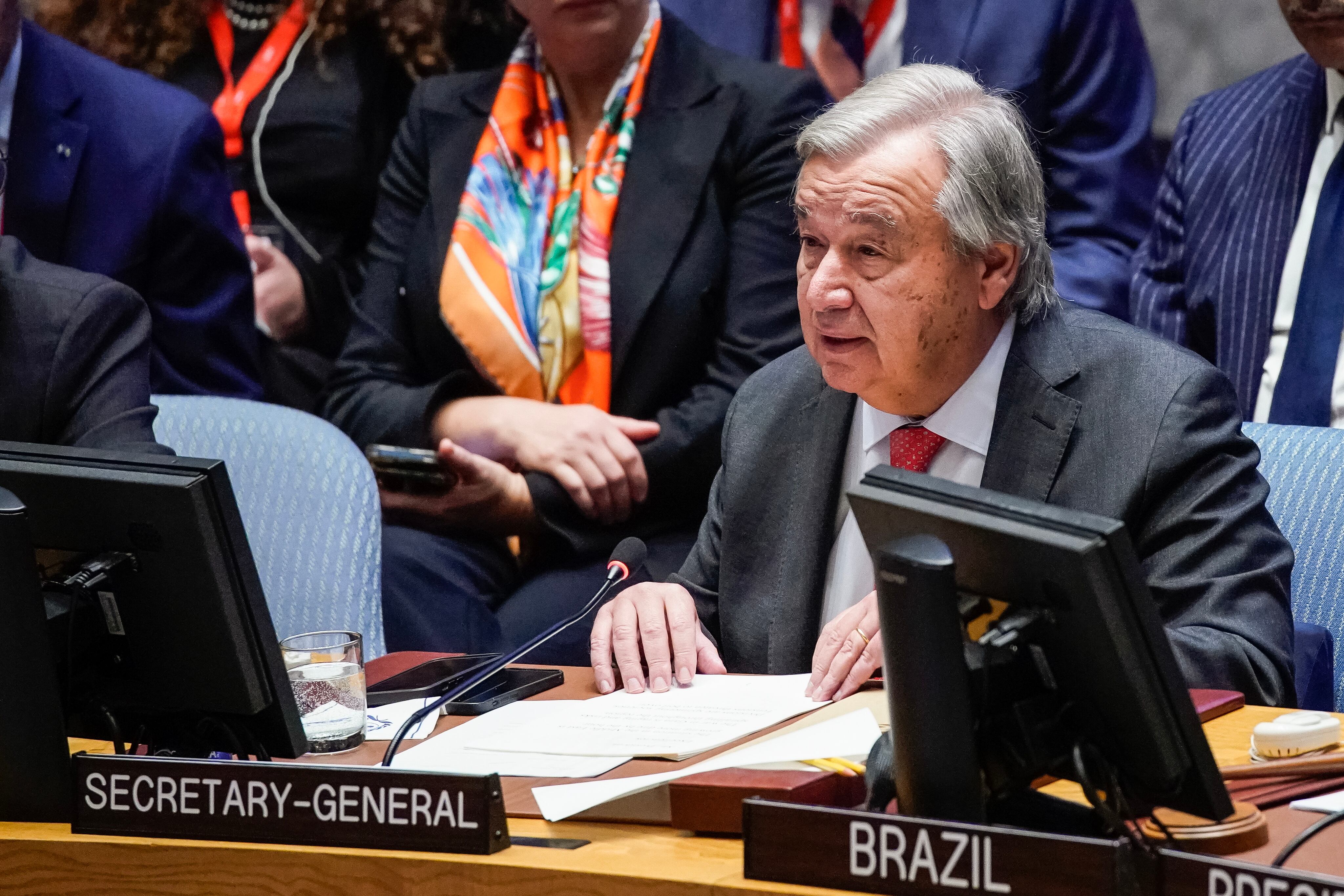 António Guterres, durante su intervención en el Consejo de Seguridad de la ONU.