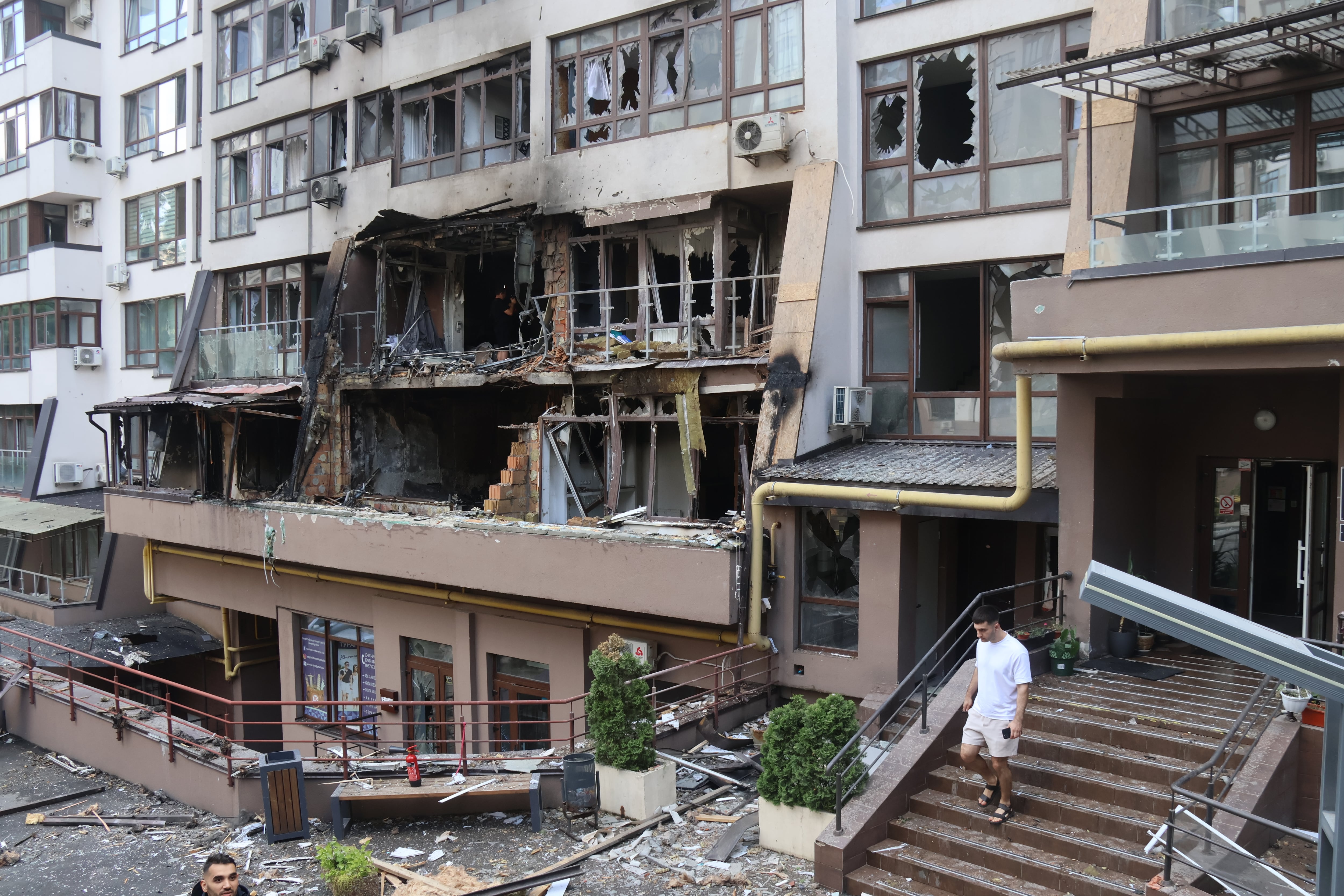 Edificio dañado después de un ataque aéreo en Kiev, el 21 de julio.