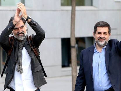 Jordi Cuixart i Jordi Sànchez arriben a l'Audiència Nacional.