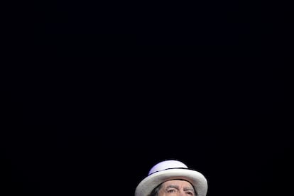 Joaquín Sabina, en el último concierto de la gira 'Contra todo pronóstico', el 20 de diciembre en el WiZink Center de Madrid.