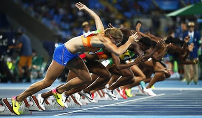 Serie clasificatoria de los 100m femeninos en R&iacute;o