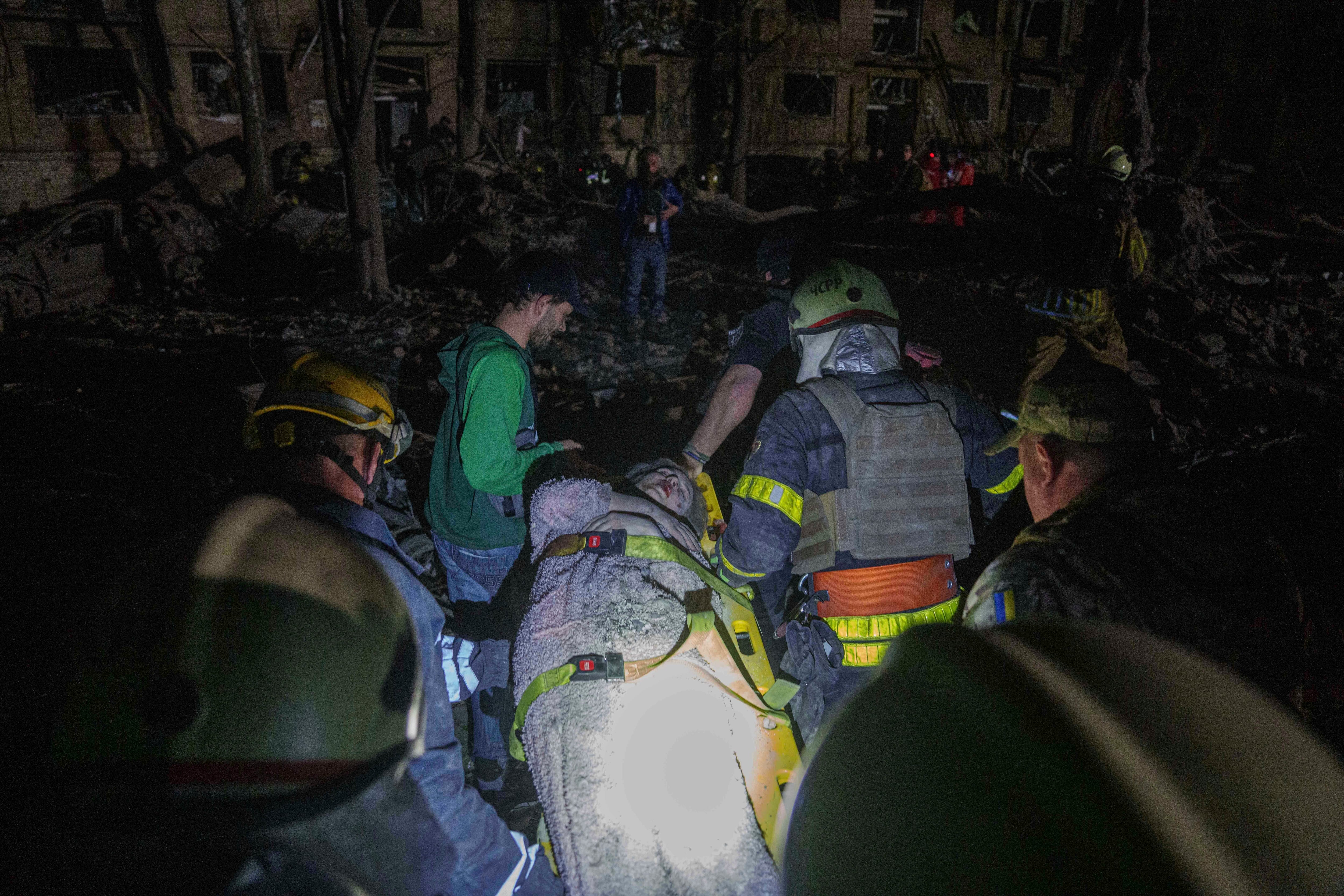 Las imágenes del bombardeo ruso sobre Kiev